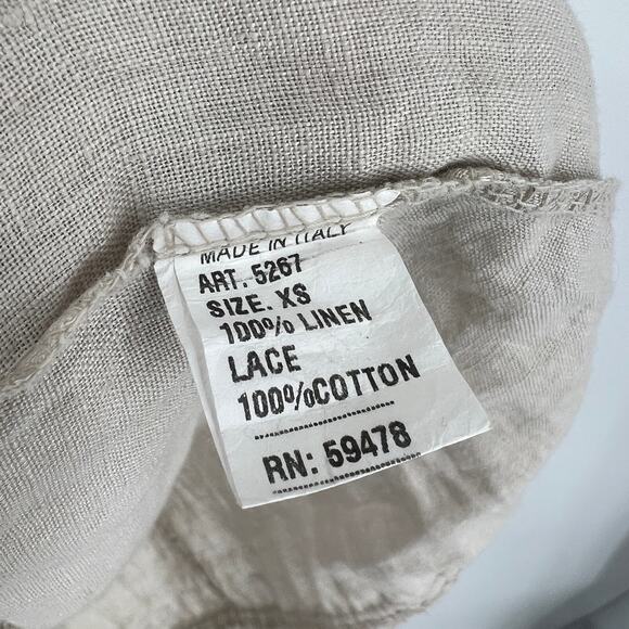 Alessia Pacini Cream Linen Tunic Shift Dress Size XS - Picture 5 of 7